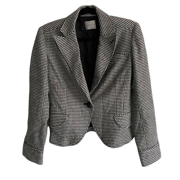 ADEC 2 By PHILLIPE ADEC Houndstooth Single Button Blazer Black White M - Picture 2 of 6